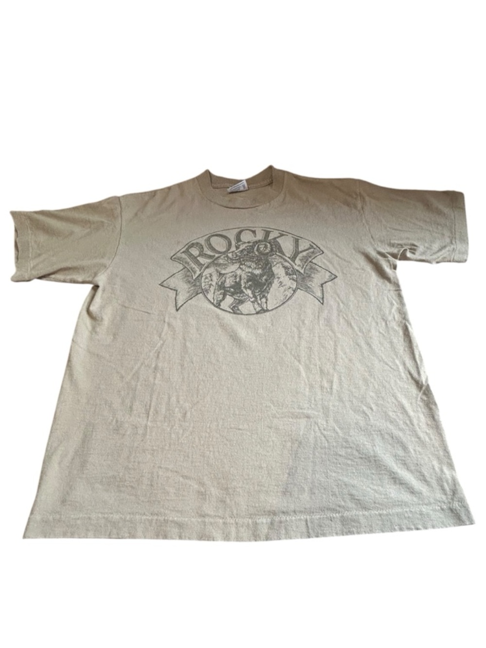 Vintage Rocky Tee Single Stitch USA SOF Tee Large Western 90s Graphic